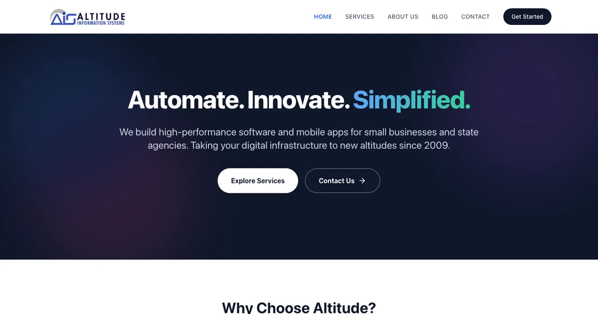 Altitude Information Systems website